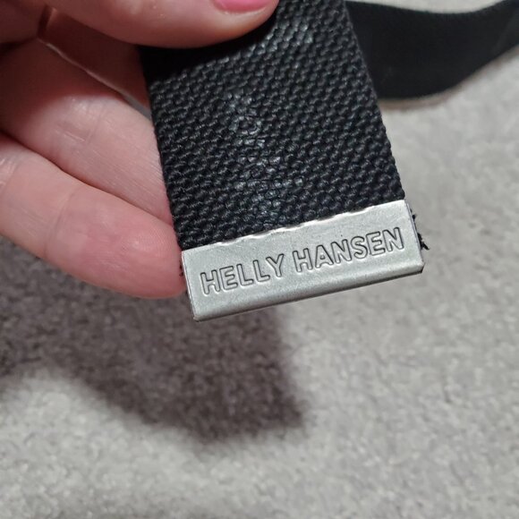 HELLY HANSEN Workwear Belt Nylon Canvas Logo Metal Clasp Black Silver Men's 38 - Picture 5 of 7